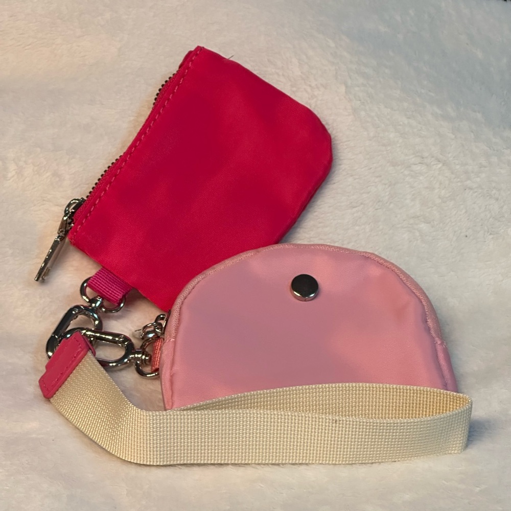 Dual Pouch Wristlet - Pink